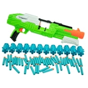 Tetrashot Green & White Dart Blaster W/ 98 Accu-Blast Darts & Dart Belt, Ages 6+
