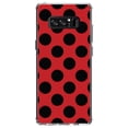 thumbnail image 1 of DistinctInk Clear Shockproof Hybrid Case for Samsung Galaxy Note 8 - TPU Bumper, Acrylic Back, Tempered Glass Screen Protector - Black & Red Polka Dots, 1 of 5