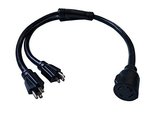 Parkworld 886115 Combiner, Household (2) 5-15 Plug Male to Generator Twist Lock L14-30 Receptacle Female Y Adapter Cord