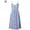 Stripe Blue, variant on Women's Dresses Summer Boho Floral Spaghetti Strap Button Down Belt Swing A line Midi Dress with Pockets (Pink Flowers,S)