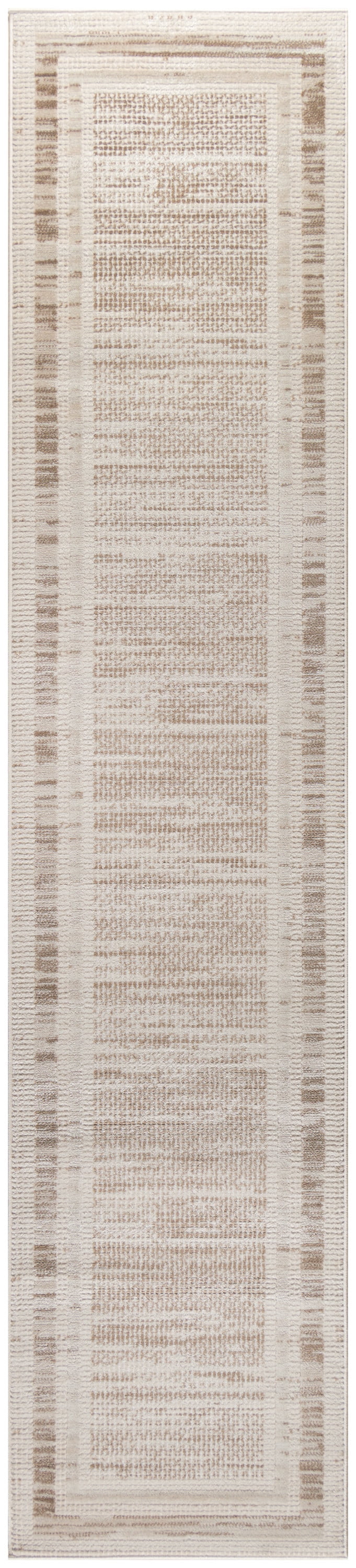 Nourison Serenity Home Geometric Mocha Ivory 2'2" x 7'6 Area Rug (2x8)