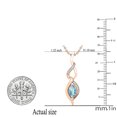 thumbnail image 3 of Dazzlingrock Collection 8X4mm Marquise Aquamarine & Round White Diamond Twist Infinity Pendant for Women with 18 Inch Gold Chain (0.05 ctw, Color I-J, Clarity I2-I3) in 10K Rose Gold, 3 of 4