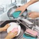 thumbnail image 4 of Juego de 8 esponjas lavables para platos, esponjas de microfibra reutilizables antibacterianas para cocina, estropajos dobles para sartenes antiadherentes, sartenes y ollas, 4 of 5