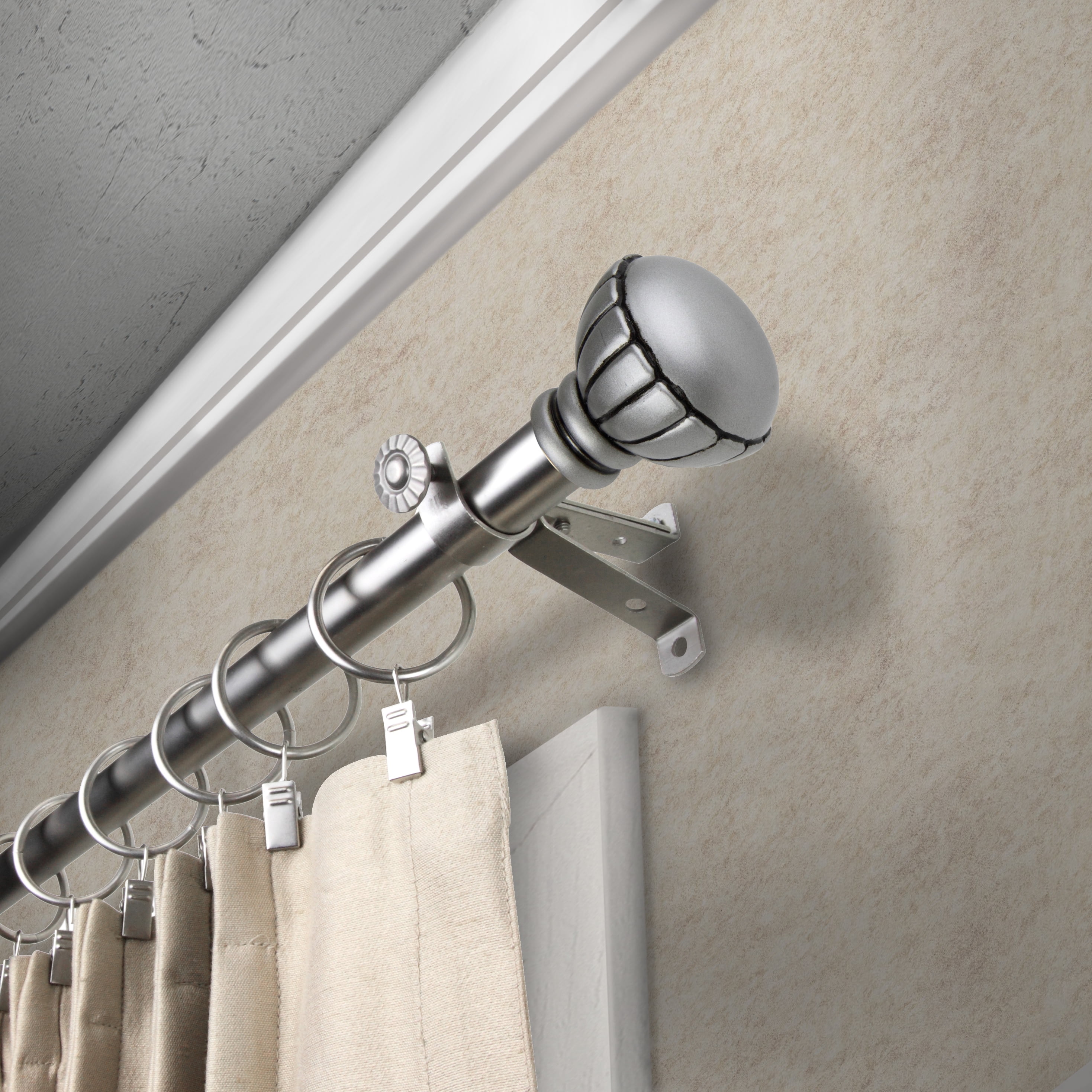 13/16" Dia Adjustable 120-170" Bria Curtain Rod in Satin Nickel