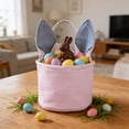 thumbnail image 5 of ddioayh Easter Bunny Ear Basket Handheld Festive Decoration Storage Bag with Portable Design for Boys&Girls Easter Gift Giving Party Favors, 5 of 6
