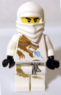 Lego Figurine Minifig Ninjago Zane DX ninja blanc white dragon or njo018 USED