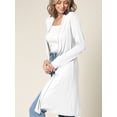 thumbnail image 2 of Made by Johnny Women's Solid Long Sleeve Open Front Long Cardigan XXXL WHITE, 2 of 6