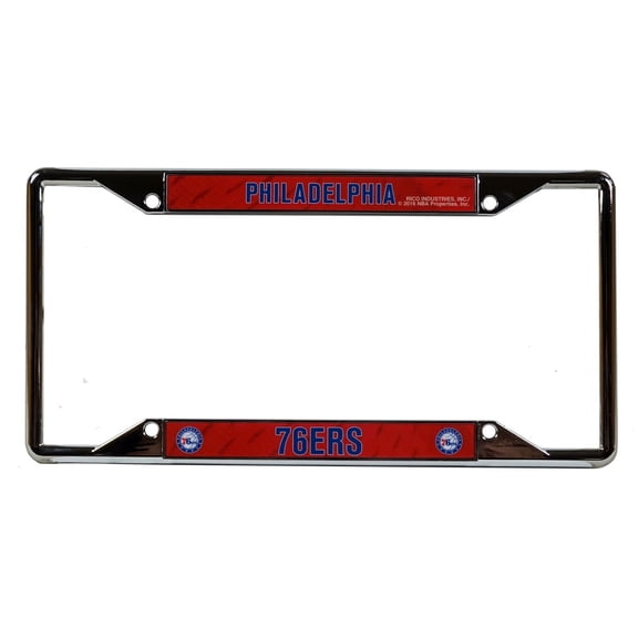 Philadelphia Basketball 76ers EZ View License Plate Frame - Designed for Upper or Lower Corner License Plate Tabs