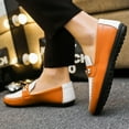 thumbnail image 5 of CHICVOMEY Men's Loafers & Slip-Ons Loafers for Men Loafers Patent Leather Oxford Dress shoes Classic Gold Buckle Business Party Prom Club, 5 of 9