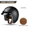 thumbnail image 4 of AHR RUN-O5 Retro 3/4 Open Face Motorcycle Helmet DOT Visor Scooter Cruiser L, 4 of 10