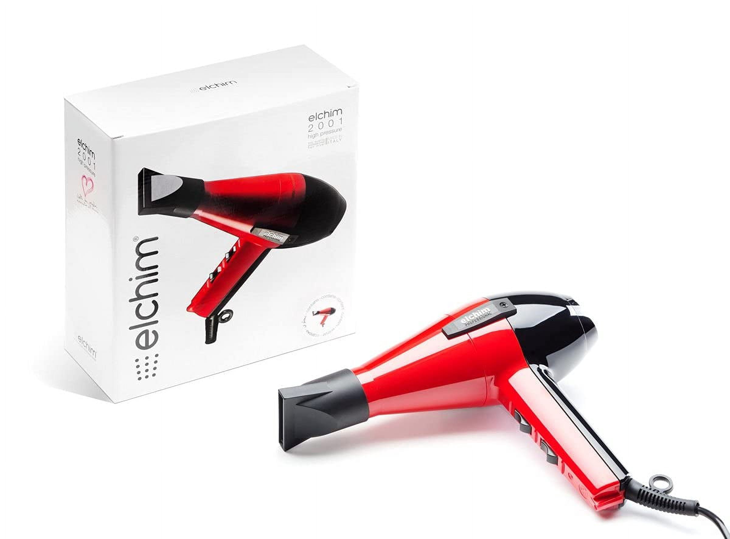 Elchim Classic 2001 High Pressure Hair Dryer - 1875 Watt Quick Dry Professional Salon Blow Dryer