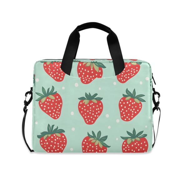 FORMRS 16" Laptop Bag Carrying Sleeve Case with Handle Travel Shoulder Briefcase, Red Strawberry
