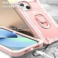 thumbnail image 5 of Dteck Case for iPhone 14 6.1-inch,Shockproof Rugged Rubber Armor 3-Layer Protection iPhone Case Hybrid Hard PC Back with Ring Holder Kickstand Cover,Rosegold, 5 of 7
