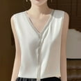 thumbnail image 2 of Uaswgudfs Sleeveless V-Neck Satin Tank Top for Women, Ideal for Formal Occasion Wear White 3XL, 2 of 4