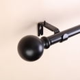 thumbnail image 4 of BalsaCircle 42-126" Black Adjustable Metal Curtain Rod Set Round Finials Window, 4 of 8