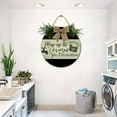 thumbnail image 5 of Farmhouse Bathroom Wall Decor - Rustic Framed Round Wooden Sign - Vintage Decoration for Toilet Washroom Restroom - 12 x 12 inch (Please Use The Soap), 5 of 5