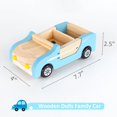 thumbnail image 5 of Pairpear Coche familiar de madera para muñecas Juguetes de madera Accesorios para muebles de casa de muñecas Juego para niños Juego de simulación preescolar Juguetes para vehículos Regalo para niños p, 5 of 5
