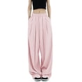 thumbnail image 1 of Lucakuins, pantalones de traje de pierna ancha para mujer, pantalones sueltos casuales elásticos de Color sólido para el trabajo, ropa de calle de oficina Lucakuins  moda, 1 of 9