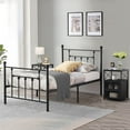 thumbnail image 2 of VECELO 3-piece Bedroom Set, Twin Size Metal Platform Bed Frame and 2 Black Nightstands, 2 of 8
