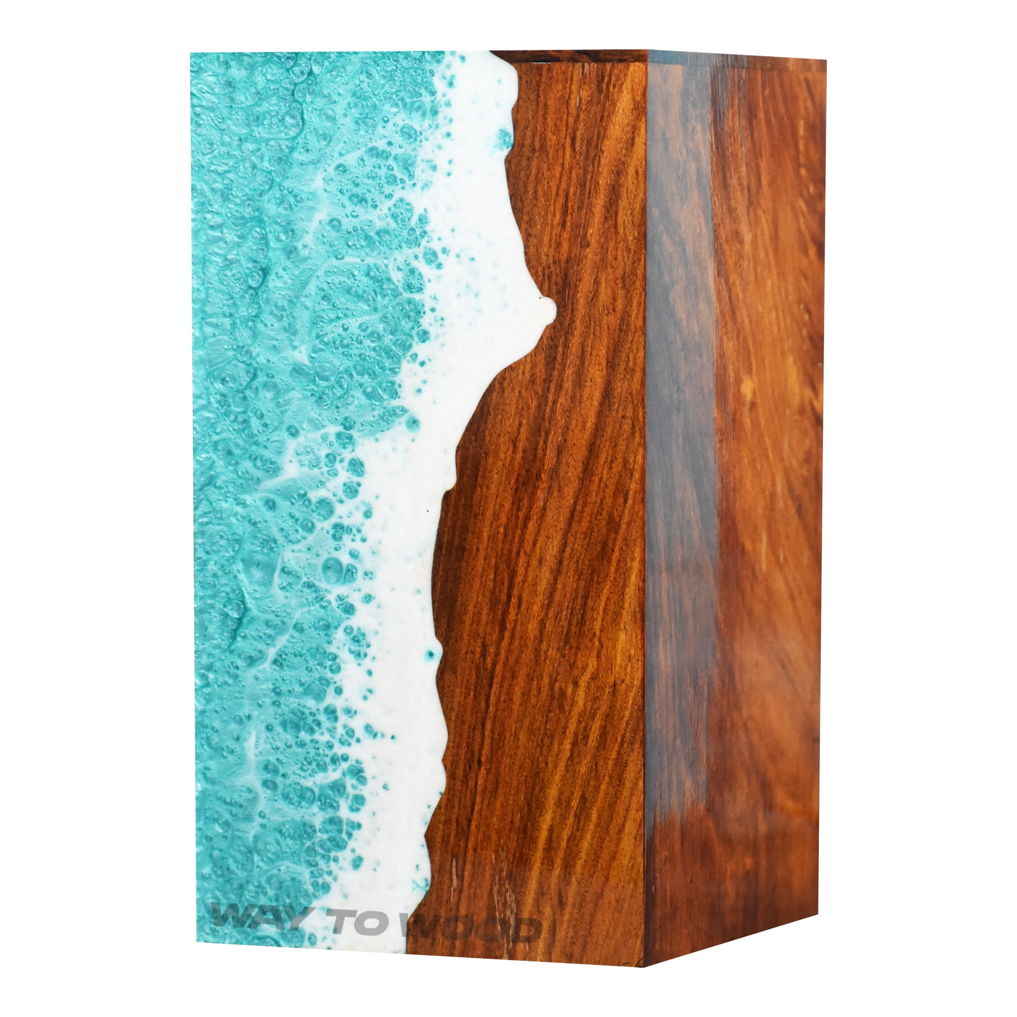 Wooden Urn for Human Ashes Adults, Men & Women - Handcrafted Urns with Ocean Resin Inlay - Unique Memorial Box for Ashes - Cremation Urns for Burial or Home Display