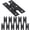 12, variant on 8 Pack 3 Inch Black Powder Coated Wrought Iron H Hinges