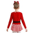 thumbnail image 4 of TSSOE Kids Girls Christmas Dance Unitard Dress Long Sleeve Sequined Figure Skating Leotard Ballet Gymnastics Bodysuit Red 16, 4 of 7
