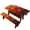 Orange Maple Leaf, variant on 5FT Picnic Table Cover with Bench Covers Set, 60" 3-Piece Waterproof Polyester Fitted Tablecloth with Elastic Edges, Rainbow Stripe Print
