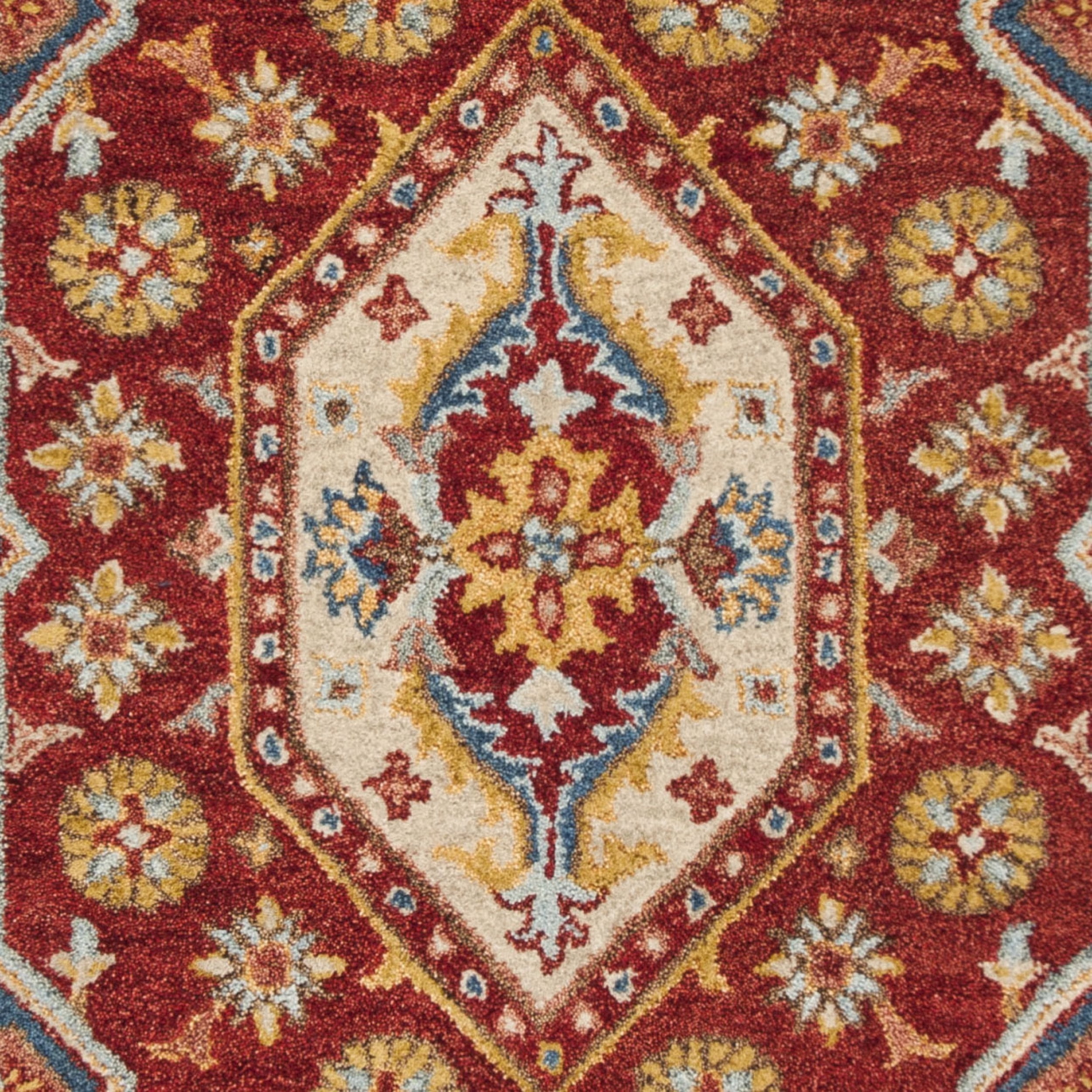 SAFAVIEH Antiquity Steve Traditional Wool Area Rug, Red/Blue, 6' x 9'