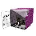 thumbnail image 5 of Damask Dog Crate Cover, Monochrome Abstract Flowers and Leaves Ornaments Illustration, Easy to Use Pet Kennel Cover Small Dogs Puppies Kittens, 7 Sizes, Magenta Fuchsia, by Ambesonne, 5 of 6