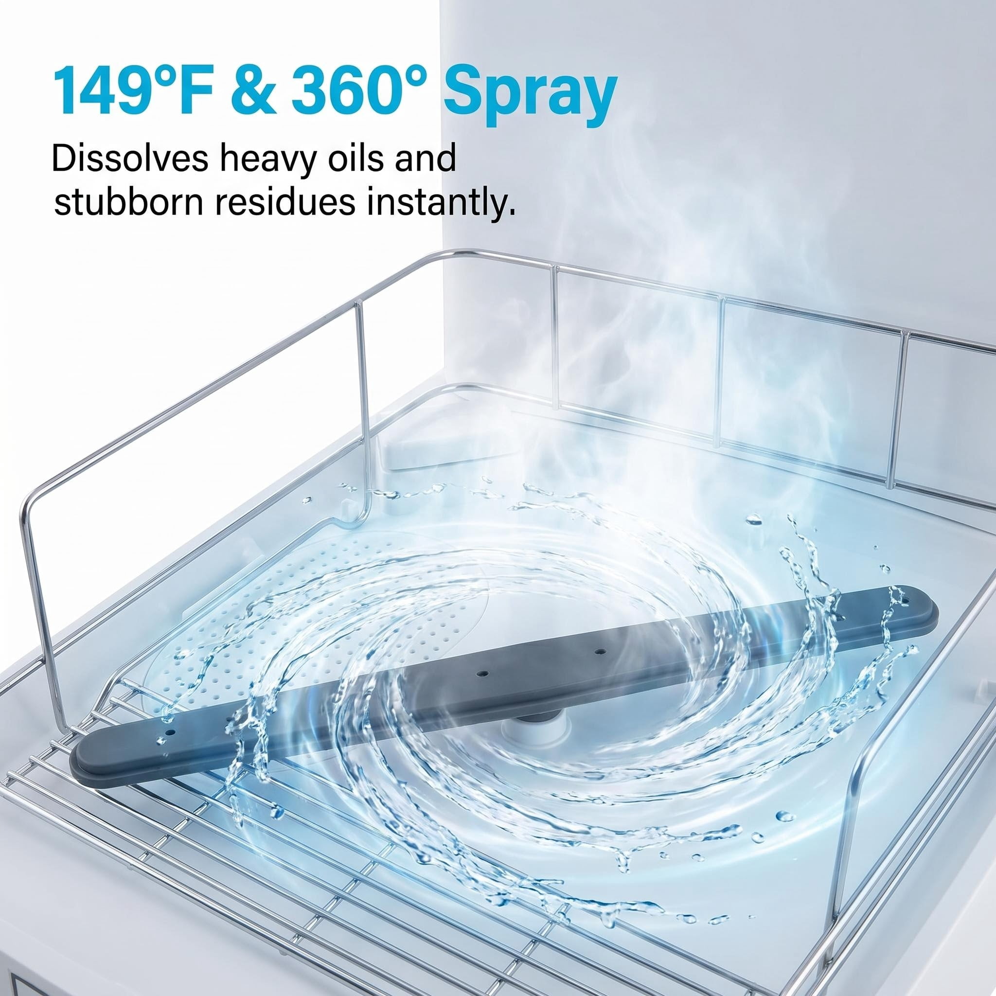 FUNGQI Portable Countertop Dishwasher with 1.59Gal Built-in Water Tank, 45dB Ultra-Quiet Mini Tabletop Dishwashing Machine with Child Lock, 3 Programs, Air-Dry for Apartments Dorms RVs, White