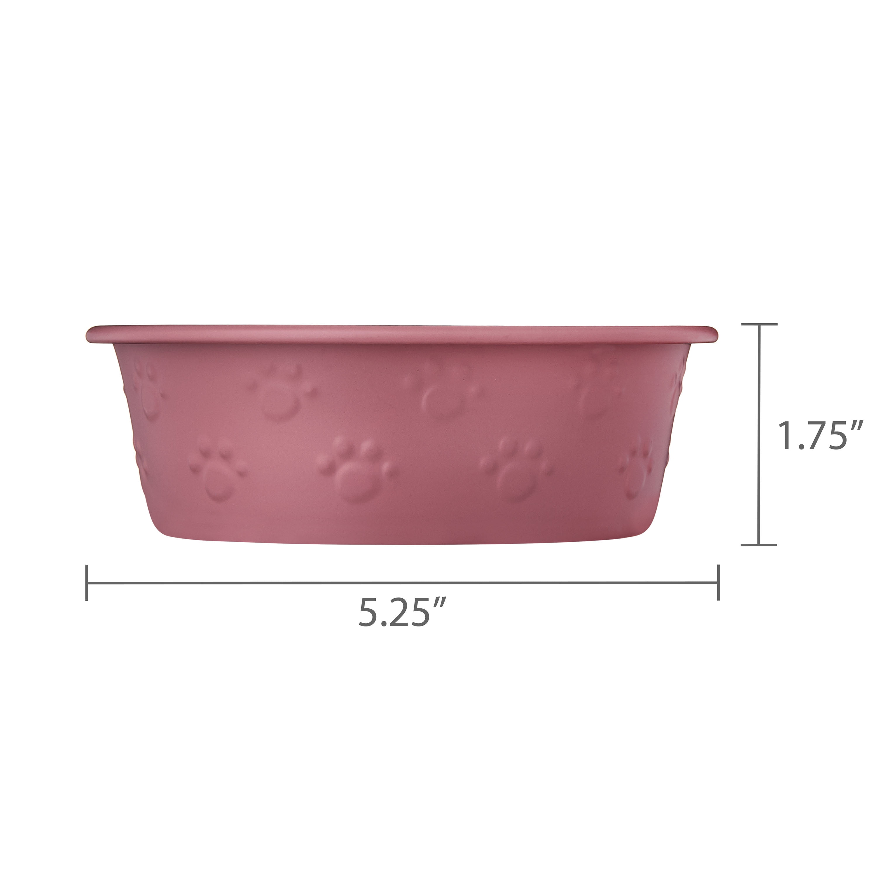 Vibrant Life Small Stainless Steel Embossed Dog Bowl, Red Paws