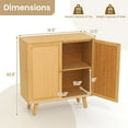 thumbnail image 3 of Gymax Bamboo Buffet Cabinet w/ PE Rattan Doors Freestanding Kitchen Cupboard Natural, 3 of 10