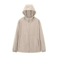 thumbnail image 1 of biudgviw Manteaux de Pluie pour Femmes Imperméables Légers Coupe-Vent d'Extérieur pour Course Randonnée Imperméable à Fermeture Éclair Manteau de Pluie à Capuche Manteau d'Extérieur, 1 of 5