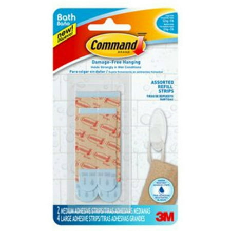 

Command BATH22-ES Water-Resistant Refill Strips Blue Assorted