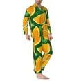 thumbnail image 2 of Naloa Orange Men’s Pajamas Set - Long Sleeve Button Down Sleep Shirt and Pajama Bottoms Sleepwear Set-Large, 2 of 7