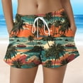 thumbnail image 2 of COMVALUE Women's Plus Size Swim Shorts Quick Dry Beach Boardshorts Swimwear Bottom Trunks 2026 (Dark Green, XXL), 2 of 5