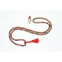 Mogul Meditation Mala Beads Red Agate Shiva Lingam Spiritual Japamala 108
