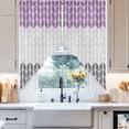 thumbnail image 2 of Swag Curtain Valances Geometric Chevron Purple Swag Valances for Kitchen Windows White Stripes Short Topper Curtains Valance Tier Pair for Kitchen Bedroom Living Room Bathroom 28"x36", 2 of 8