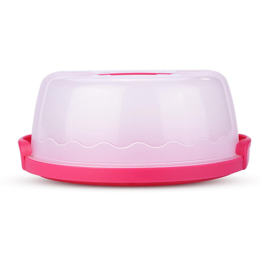 Portable Plastic Round Clear Cake Carrier, Caddy Container