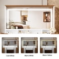 thumbnail image 5 of 44.4" Elegant Vanity Table with Large Lighted Mirror & Power Outlet, Dressing Table with 7 Drawers & Shelves, Vanity Desk with Brown Solid Wood-style Stickers, 5 of 7