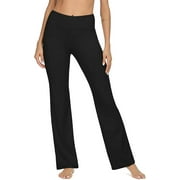 XPENYO Women's Boot-Cut Yoga Pants Tummy Control Workout Non See-Through Bootleg Yoga Pants