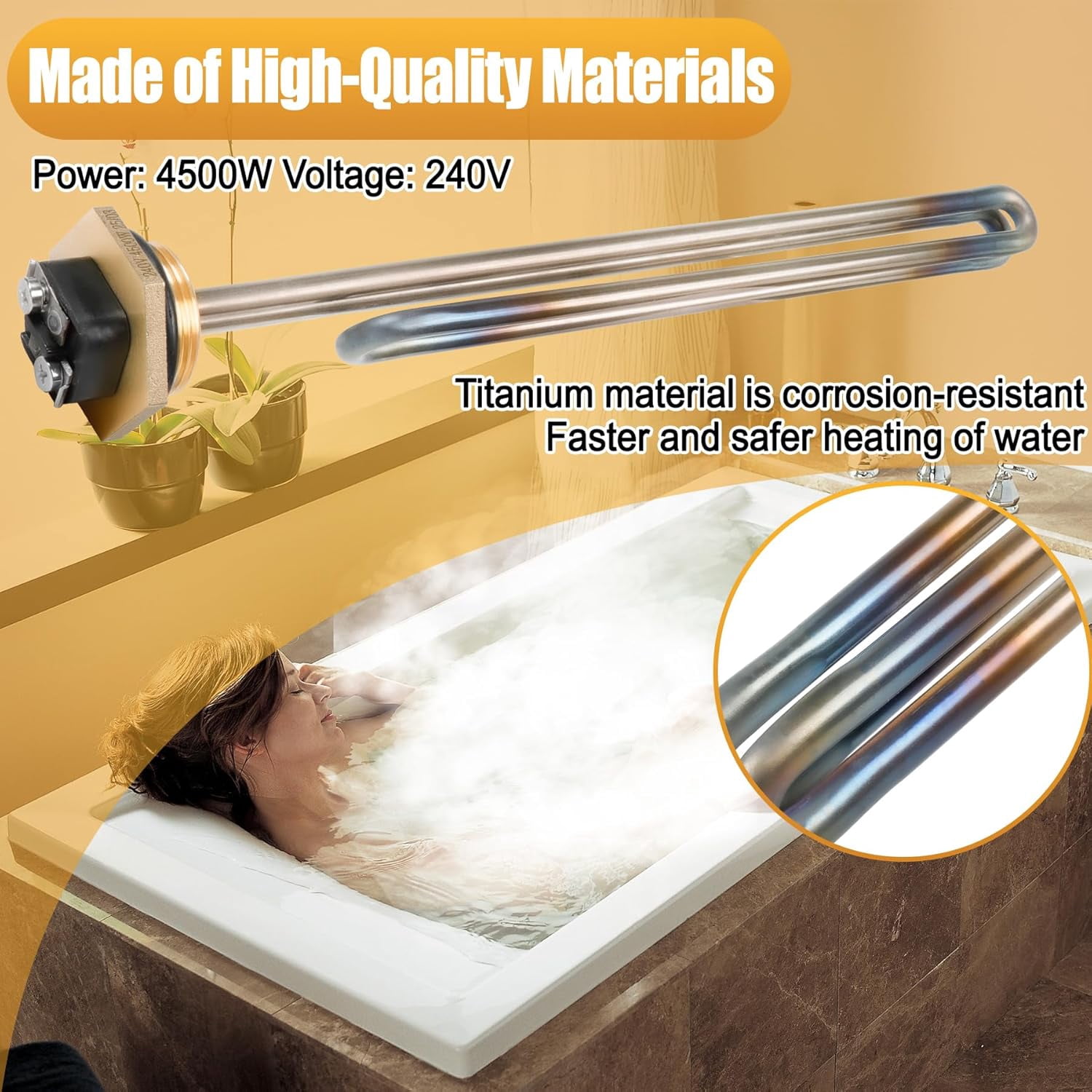 SP213670 4500W 240V Titanium Water Heater Element Replacement for Rheem Marathon Water Heater