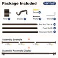 thumbnail image 7 of KoshiMe bronze Curtain Rods for Windows 144 to 168 inch,1" Adjustable Heavy Duty Curtain Rod, Modern Decorative Drapery Rods with Aluminium End Cap,Telescoping Single Window Curtains Rods Set, 7 of 7