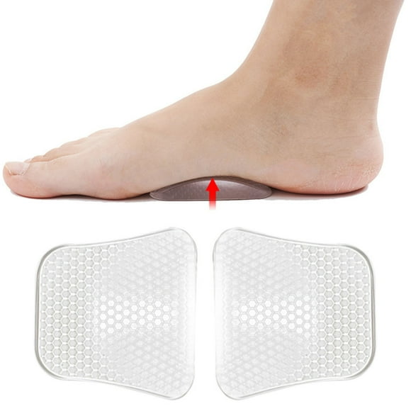 Arch Support Pad for Flat Feet | Soft Silicone Half Pad for Men Women | Massage Arch Insole Cushions for Standing Walking Running | Reusable Silicone Foot Arch Inserts for Outdoor Sports