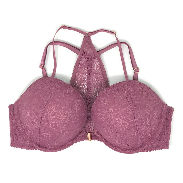 Victoria's Secret Bombshell Add-2-Cups Push-Up Bra 38C Mulberry Daisy Lace