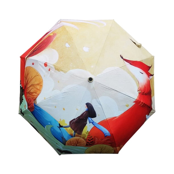 Toystoory Paraguas triple con dibujos animados impermeable y versátil protección al aire libre patrón de dibujos animados Paraguas de lluvia El mundo de las chicas