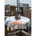thumbnail image 2 of Outdoor Tablecloth with Umbrella Hole for Patio/Picnic/Party/Camping, Blue Starfish Coastal Waterproof Table Cloth Round Cover Washable, Nautical Shell Coral Botanical Ocean (Dia 60"), 2 of 8
