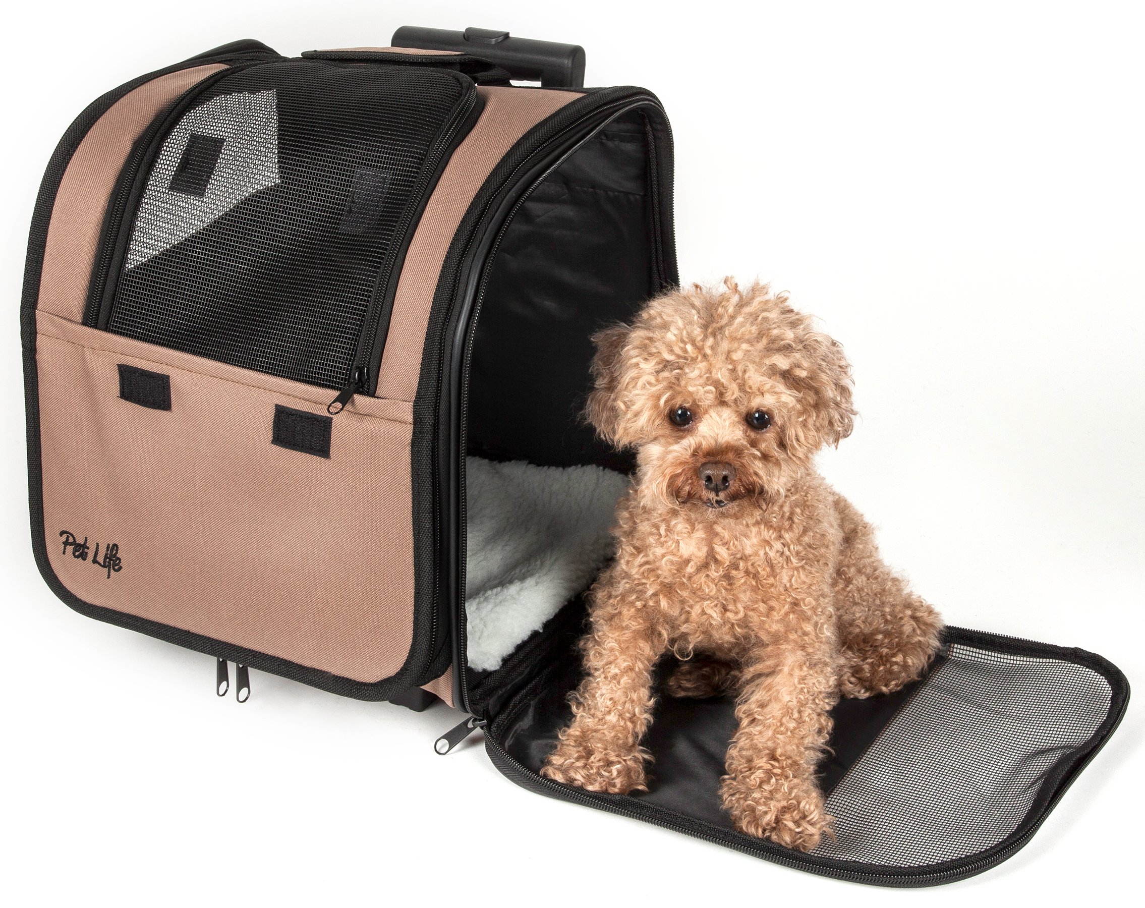 Pet Life Pawdon Me Wheeled Airline Approved Travel Collapsible Pet Dog Carrier
