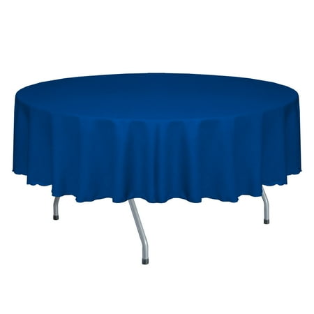 

Ultimate Textile (10 Pack) Faux Burlap - Havana 72-Inch Round Tablecloth - Basket Weave Royal Blue