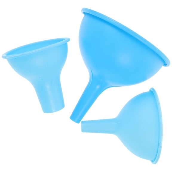 LEORX 3Pcs Silicone Cone Shaped Funnel Set for Kitchen Bottle Filling and Oil Transfer